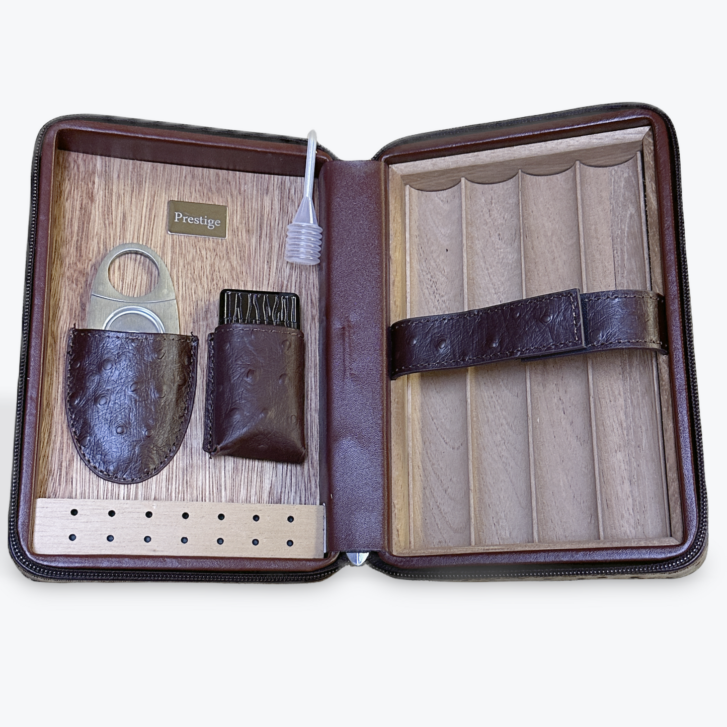 MANHATTAN 4-8CT TRAVEL HUMIDOR WITH CUTTER & LIGHTER