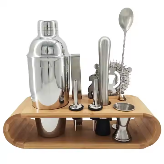 Camol - 10-piece Cocktail Shaker Set - with Wooden Stand