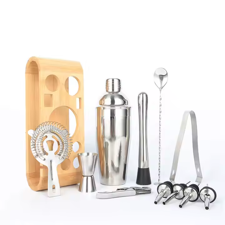 Camol - 12-piece Cocktail Shaker Set - with Wooden Stand