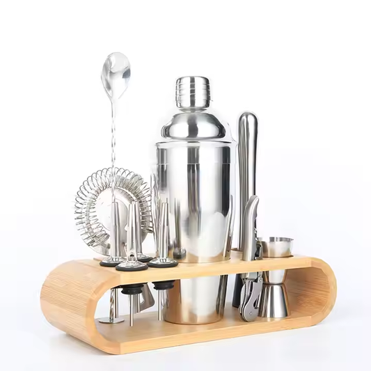 Camol - 12-piece Cocktail Shaker Set - with Wooden Stand