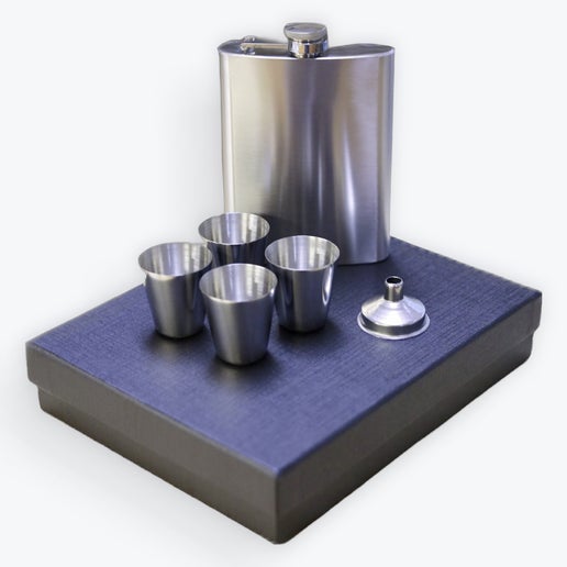 Stainless Steel Hip Flask Gift Set