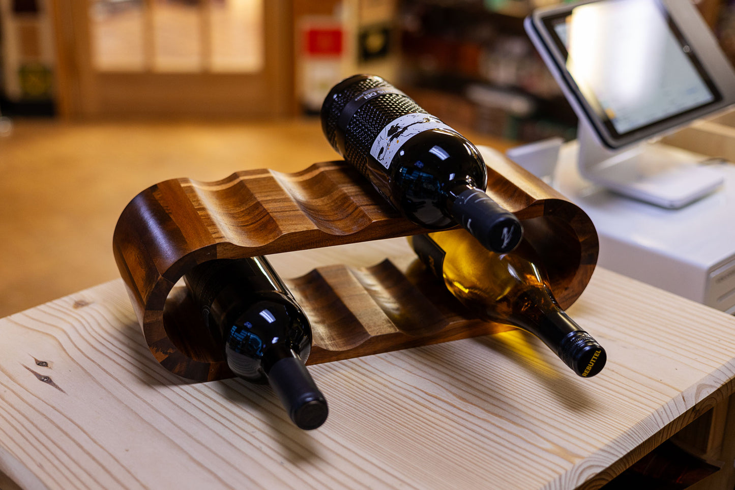 8-Bottle Acacia Wine Rack