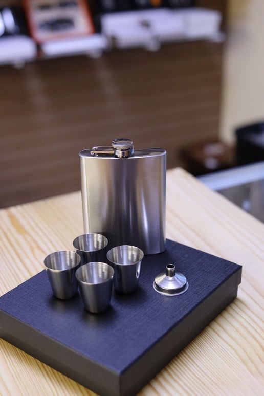 Stainless Steel Hip Flask Gift Set